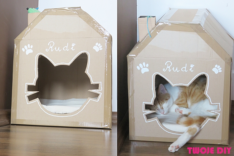 Kartonowy domek dla kota Twoje DIY